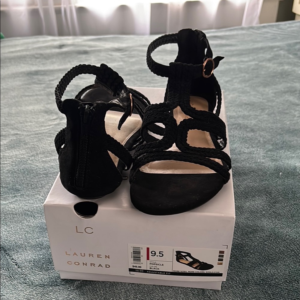 LC Lauren Conrad Black Women's Sandals